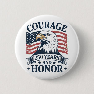 Macaron Rond 5 Cm Courage Patriotique Honneur Héritage Thème USA