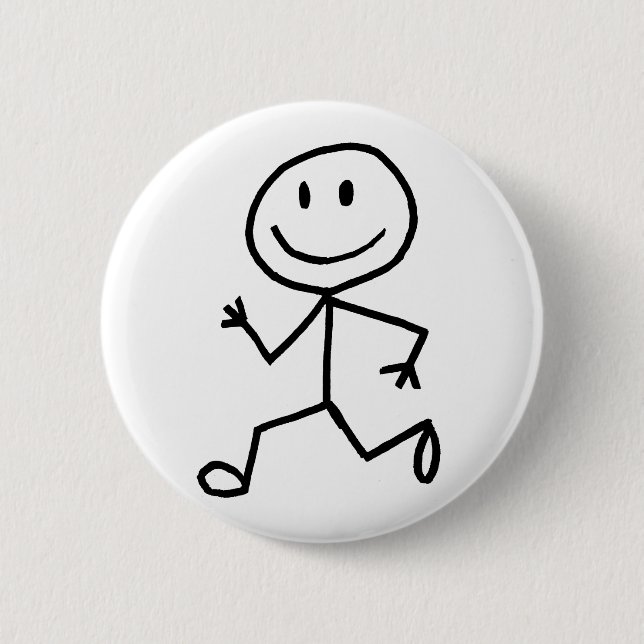 Macaron Rond 5 Cm Coureur de Stickman (Devant)