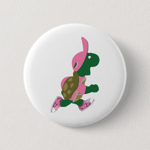 Macaron Rond 5 Cm Coureur de tortue mûre dans PInk
