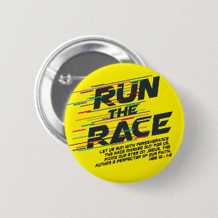 Macaron Rond 5 Cm Courez le bouton de vers de bible de course