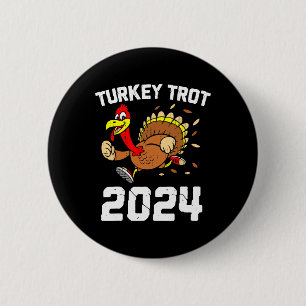 Macaron Rond 5 Cm Courir La Turquie Trot Thanksgiving 2024 Pour Les