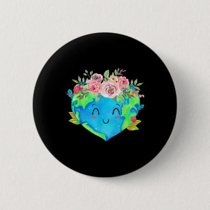 Macaron Rond 5 Cm Couronne de fleurs mignonnes Planète Printemps Nat