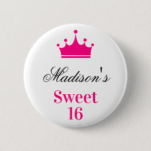 Macaron Rond 5 Cm Couronne de princesse rose chaud blanc féminin Swe