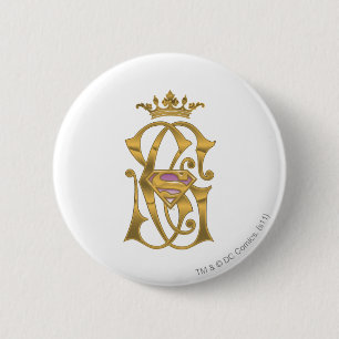 Macaron Rond 5 Cm Couronne d'or Supergirl