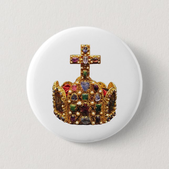 Macaron Rond 5 Cm Couronne royale impériale du Saint Empire romain (Devant)
