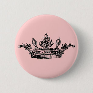 Macaron Rond 5 Cm Couronne royale vintage