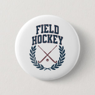 Macaron Rond 5 Cm Couronnes de bâtons de hockey sur gazon Design uni