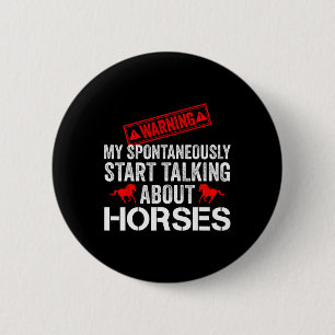 Macaron Rond 5 Cm Course vintage de chevaux
