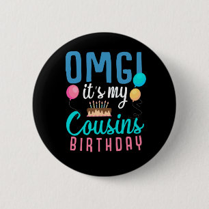 Macaron Rond 5 Cm Cousin Anniversaire Gâteau Amusant Ballons Garço