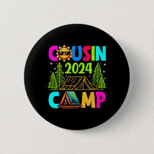 Macaron Rond 5 Cm Cousin Camp 2024 Vacances en famille Camping été C