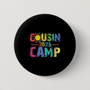 Macaron Rond 5 Cm Cousin Camp 2025 Camping Feu de camp Vacances d'ét