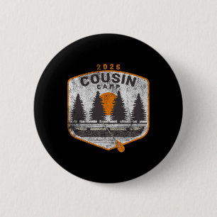 Macaron Rond 5 Cm Cousin Camp 2025 Canoë Art Vintage Été Famille C