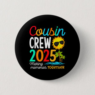 Macaron Rond 5 Cm Cousin Crew 2025 Summer Vacation Beach Voyage en f