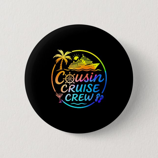 Macaron Rond 5 Cm Cousin Cruise Crew Trocal Summer Vacation Matching (Devant)
