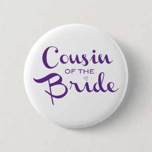 Macaron Rond 5 Cm Cousin de mariée violet sur blanc