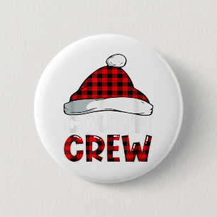 Macaron Rond 5 Cm Cousin du Christ Crew Buffalo Red Plaid Pajamas Fa