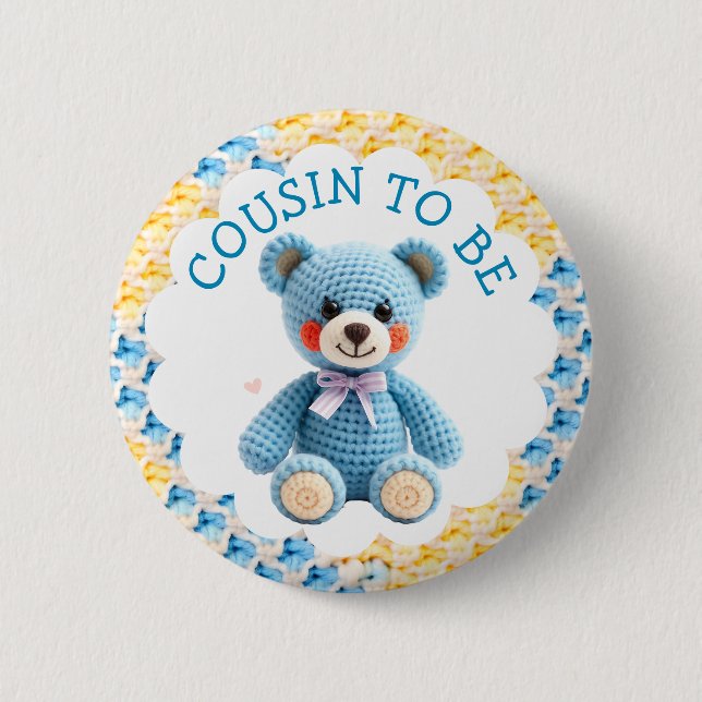 Macaron Rond 5 Cm Cousin to Be | Boy's Baby Shower (Devant)