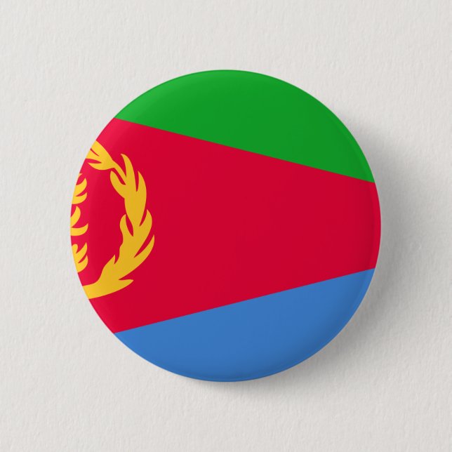Macaron Rond 5 Cm Coût bas ! Drapeau de l'Érythrée (Devant)
