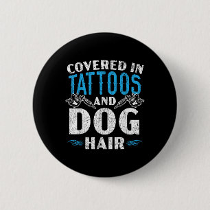 Macaron Rond 5 Cm Couvert De Tatouages Et De Tatouages De Cheveux De