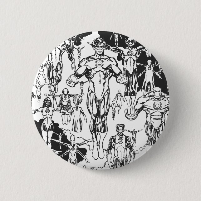 Macaron Rond 5 Cm Couverture verte d'aube, noire et blanche (Devant)
