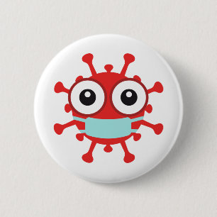 Macaron Rond 5 Cm Covid 19 Coronavirus