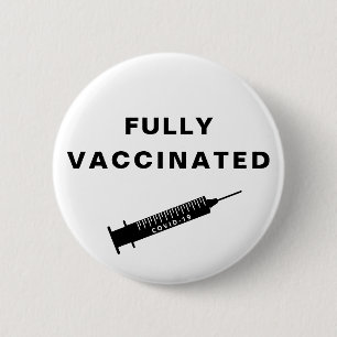 Macaron Rond 5 Cm Covid-19 entièrement vacciné