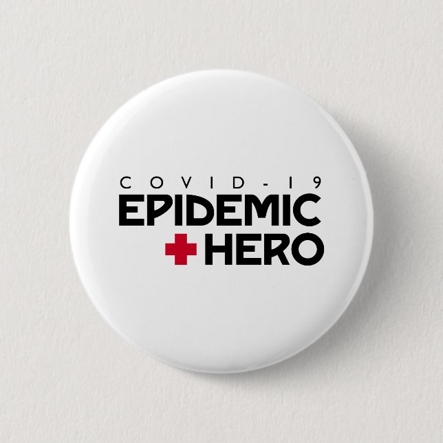 Macaron Rond 5 Cm COVID Epidemic Hero (Devant)