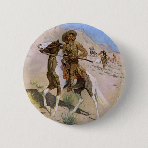 Macaron Rond 5 Cm Cow-boys Militaires de Collection, The Scout par R