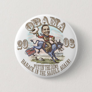 Macaron Rond 5 Cm Cowboy 2008 d'Obama