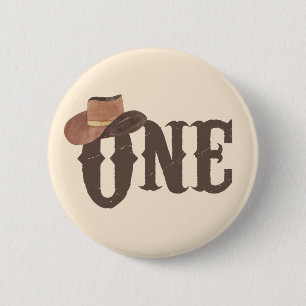 Macaron Rond 5 Cm Cowboy Casquette Thème ONE 1er anniversaire