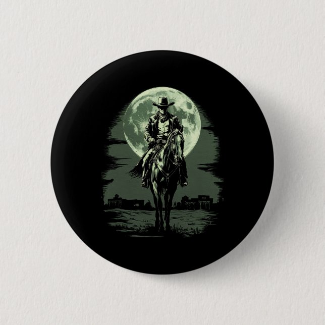 Macaron Rond 5 Cm Cowboy Horseck Riding Salon Gunfight Sheriff (Devant)