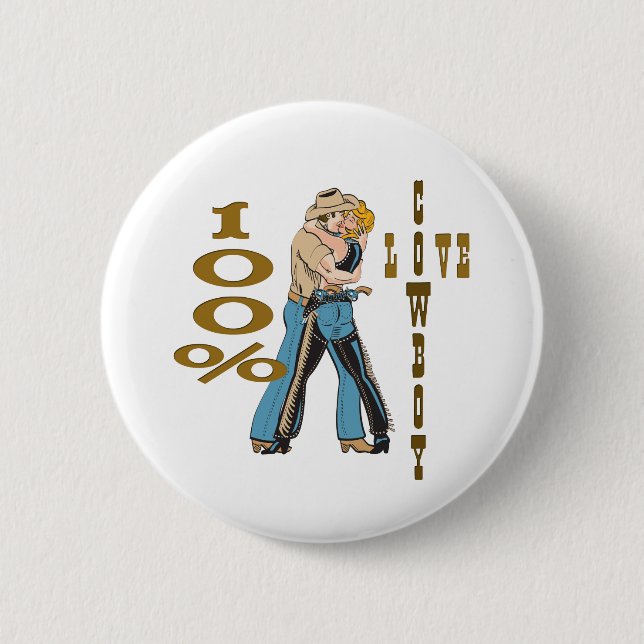 Macaron Rond 5 Cm Cowboy Love (Devant)