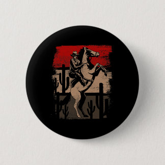 Macaron Rond 5 Cm Cowboy Wild West Country Horseck équitation Cheval