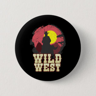 Macaron Rond 5 Cm Cowboy Wild West Western Country Saddle Cadeau