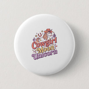 Macaron Rond 5 Cm Cowgirl Licorne Lune Licorne Marchandises Fantaisi
