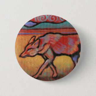 Macaron Rond 5 Cm Coyote - animal d'esprit - totem