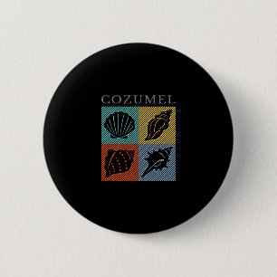 Macaron Rond 5 Cm Cozumel Mexique vintage souvenir de vacances en bo
