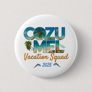 Macaron Rond 5 Cm Cozumel Vacation 2025 Tropical Getaway Adventure