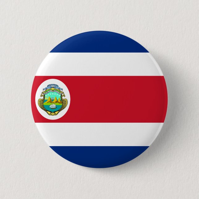 Macaron Rond 5 Cm CR de drapeau du Costa Rica (Devant)