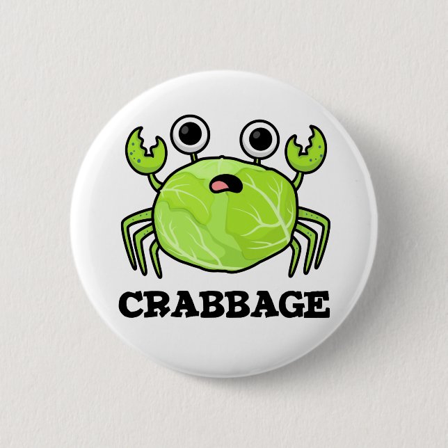 Macaron Rond 5 Cm Crabbage Funky Chou Crabe Pun de crabe (Devant)