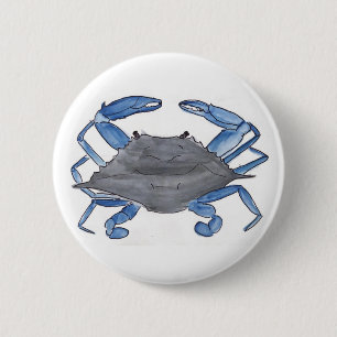 Macaron Rond 5 Cm Crabe bleu
