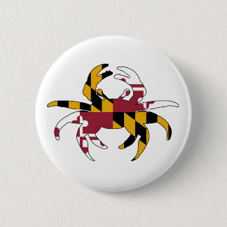 Macaron Rond 5 Cm Crabe de drapeau du Maryland