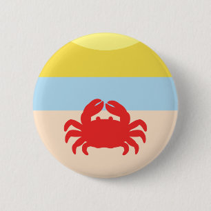 Macaron Rond 5 Cm Crabe rouge sur Sunny Beach