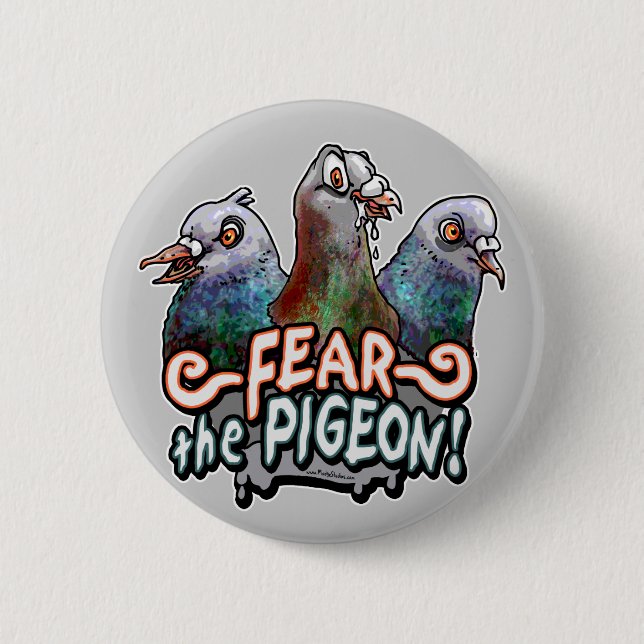 Macaron Rond 5 Cm Craignez le pigeon par des studios de Mudge (Devant)