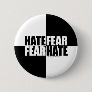 Macaron Rond 5 Cm Crainte de haine/haine de crainte - bouton