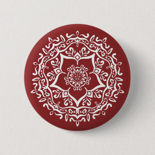 Macaron Rond 5 Cm Cranberry Mandala