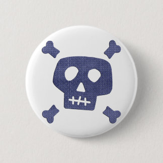 Macaron Rond 5 Cm Crâne de denim