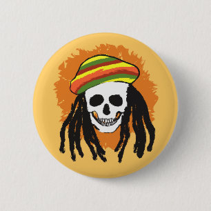 Macaron Rond 5 Cm Crâne de Dreadlock