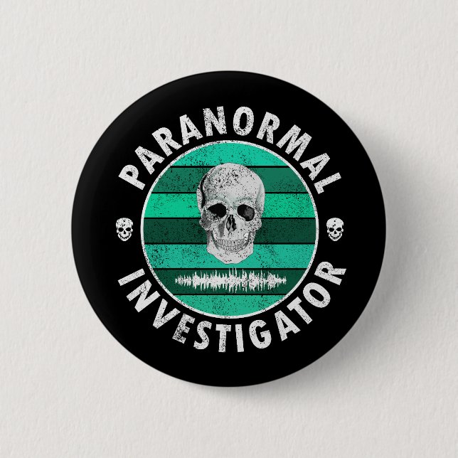 Macaron Rond 5 Cm Crâne de l'enquêteur paranormal (Devant)
