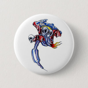 Macaron Rond 5 Cm crâne de machine de tatouage